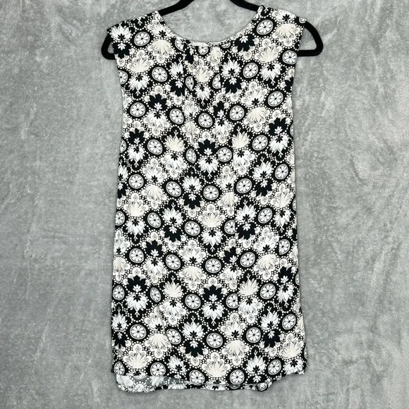 Croft &‎ Barrow 2X Shirt Top Black Brown Floral Sleeveless Keyhole Round Neck - Picture 4 of 7